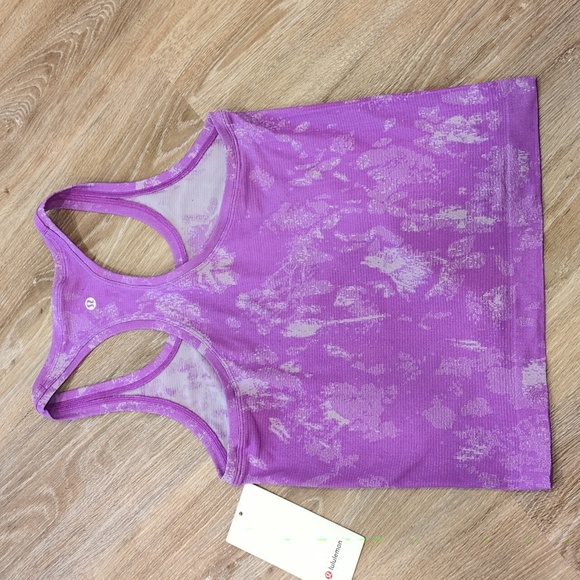 💜 NWT Lululemon athletica Tie-Dye Purple Racerback Top Women's size 6 💜 - Picture 8 of 9